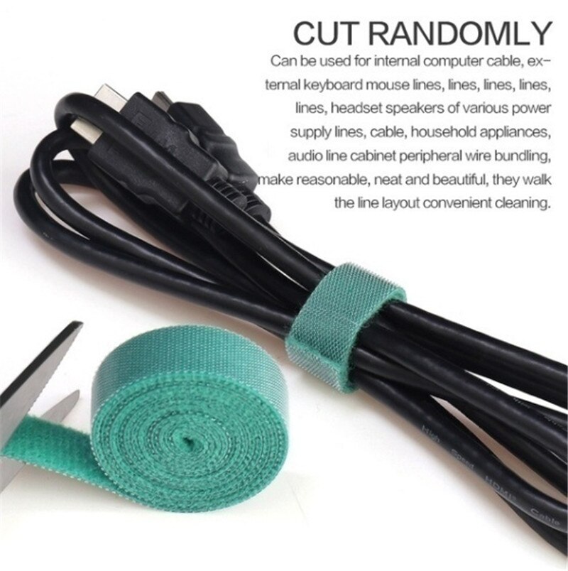Cable Ties Roll Double-sided Tape Holder Fastening Tape By Hook &amp; Loop Nylon Strap for Computer Electronic Cord Power Wire