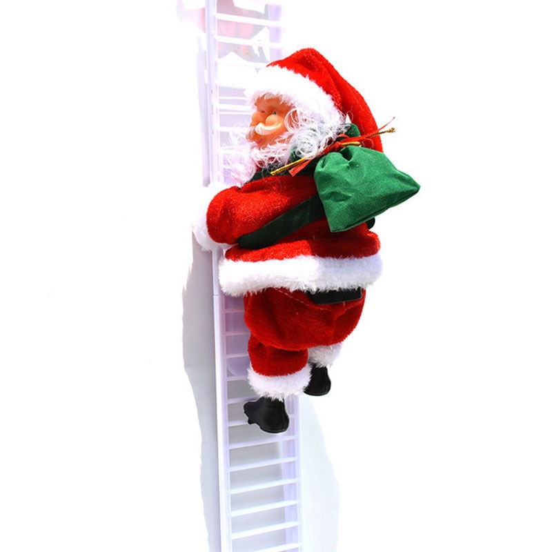 Noël Père Noël Électrique Échelle de Montée Suspendu Décoration De Sapin De Noël Ornements Fête Enfants Directe