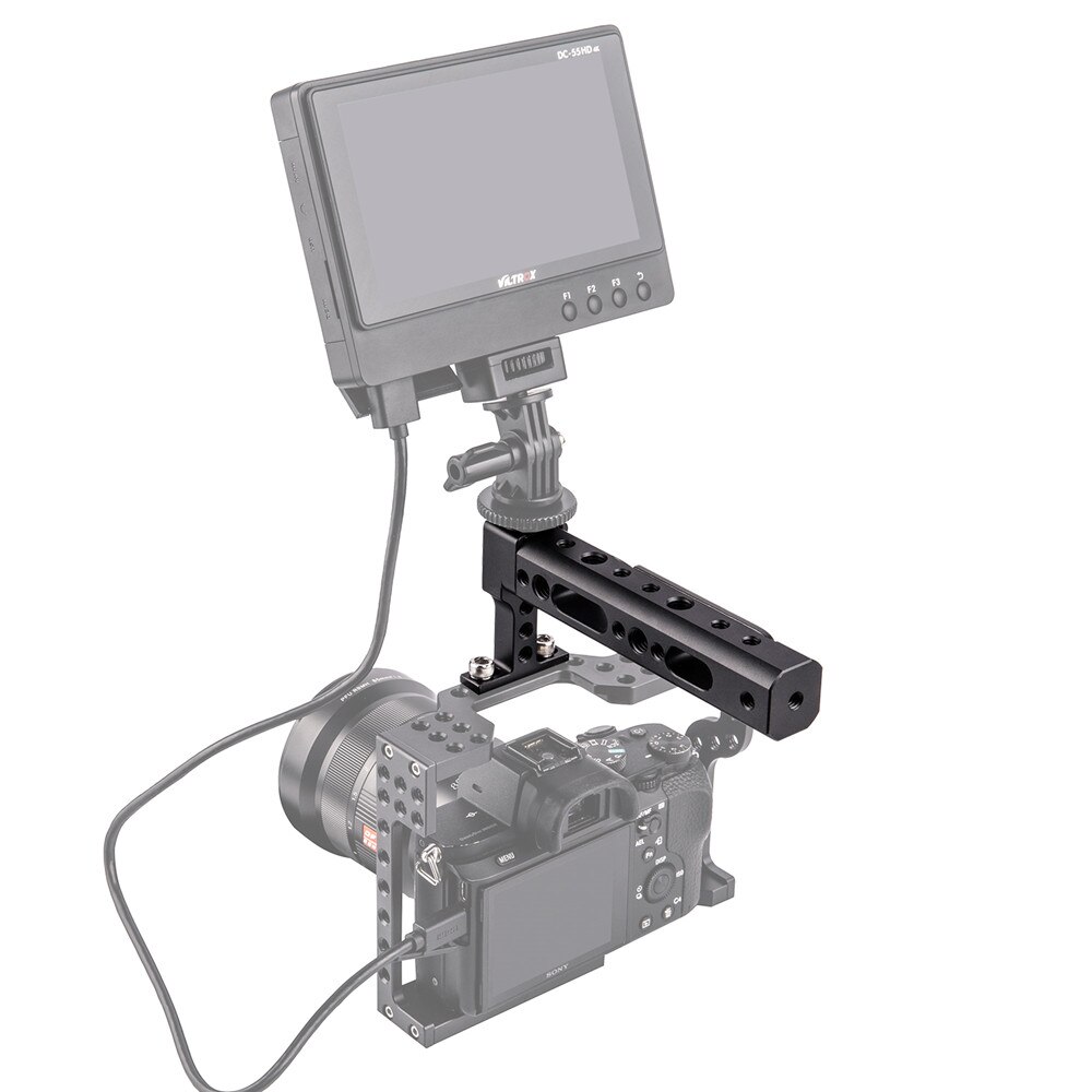 Fanshang universele kaastop handgreep met cold shoe bevestiging voor dslr camera kooi rig monitor led licht microfoon diy ft -11