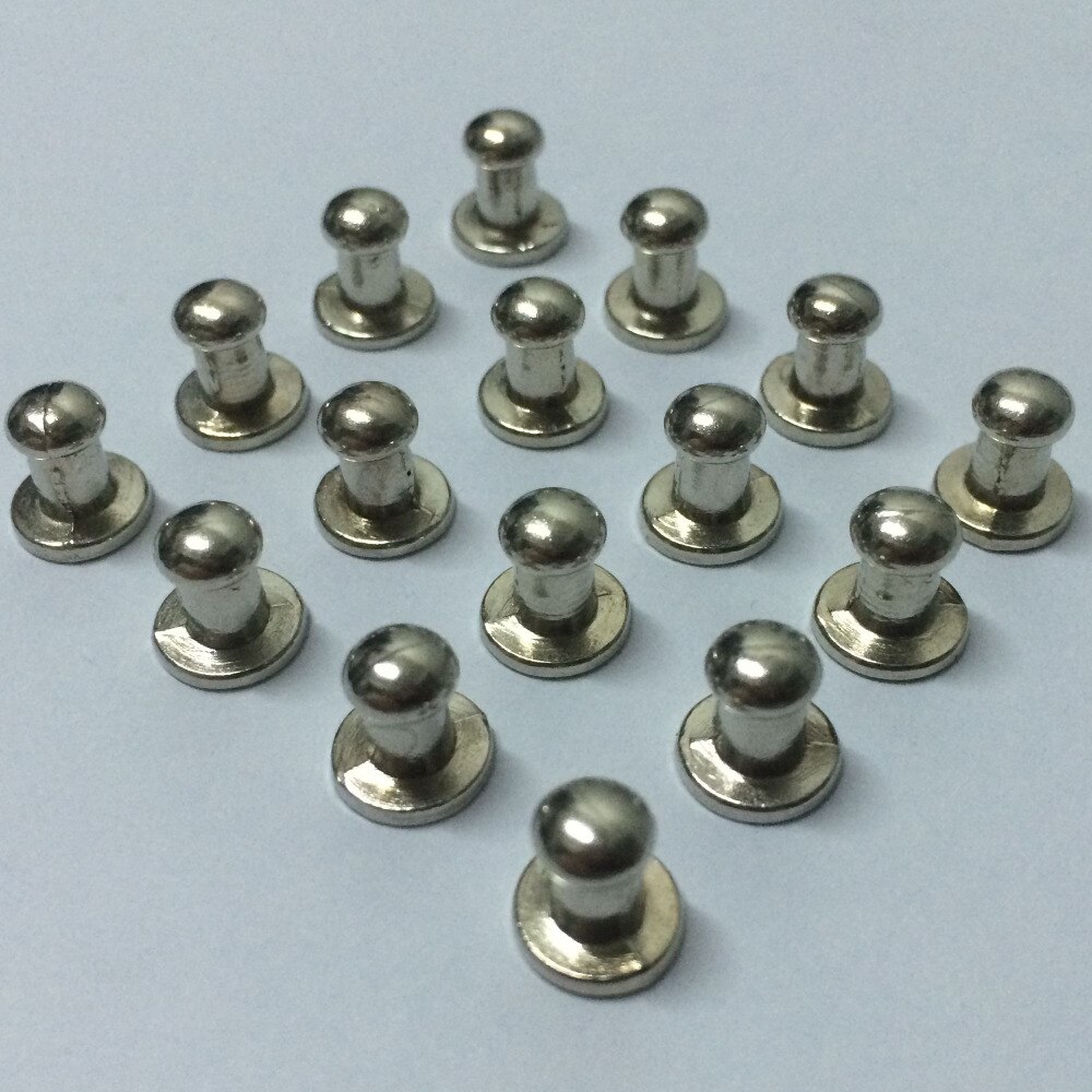 100Pcs 8X5X8MM Zilver Ronde Bodem Schroef Spikes Metalen Studs Klinknagels Screwback Spots Cone lederen Craft Spikes Fit DIY Maken