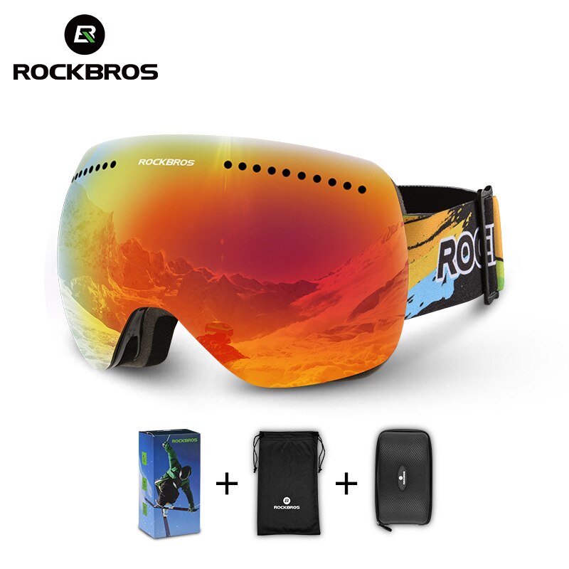 ROCKBROS occhiali da sci occhiali da sci magnetici antiappannamento invernali con maschera da sci protezione per occhiali da Snowboard UV400 a doppio strato per adulti: 10086