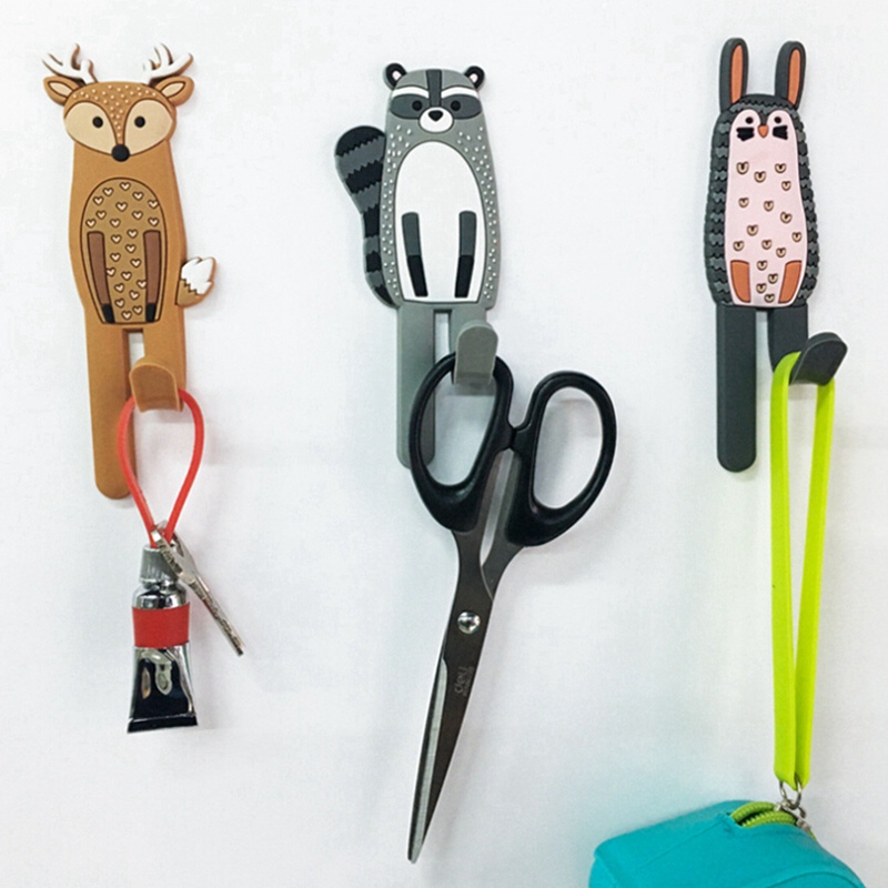 Unieke Multifunctionele Cartoon Dieren Magnetische Haken Verwijderbare Decoratieve Koelkast Sticker Koelkast Bericht Magneet Sleutel