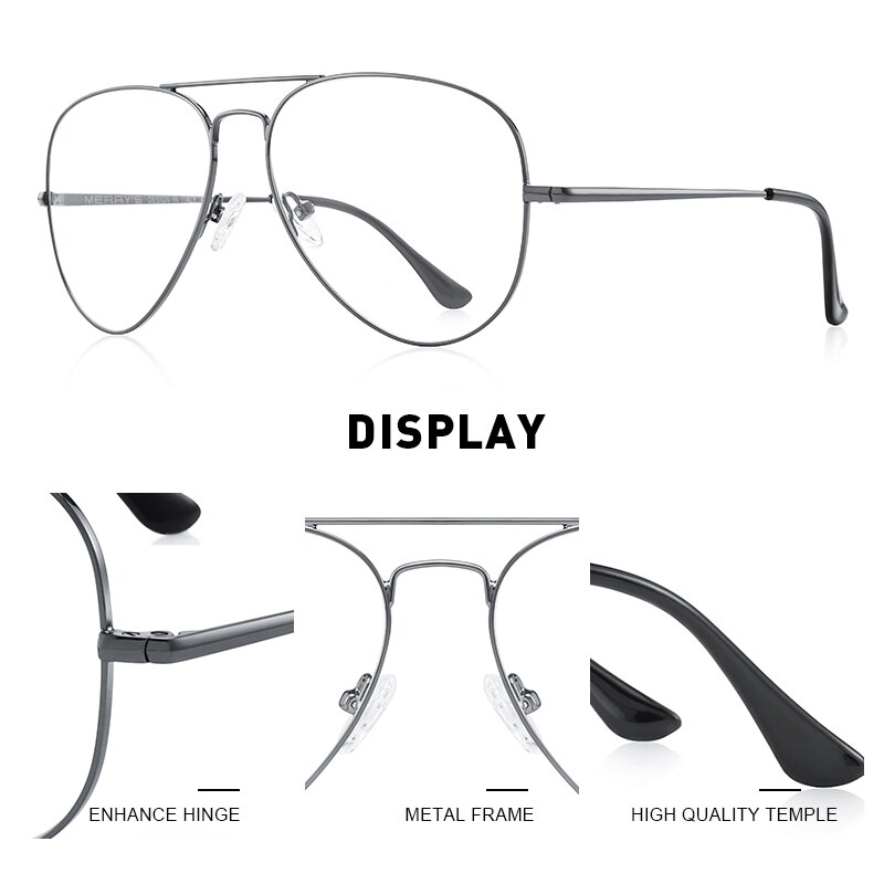 MERRYS Männer Klassische Pilot Gläser Rahmen Frauen Myopie Brillen Rahmen Optische Brillen S2489
