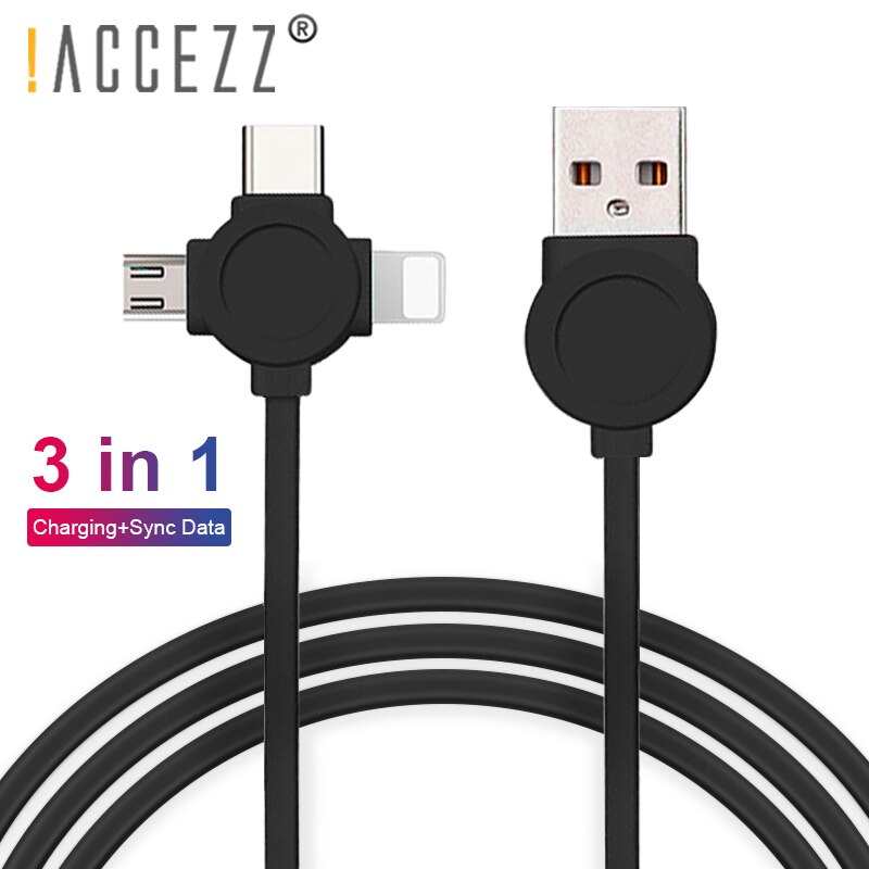 Cable de carga USB 3 en 1 NOHON, iluminación para iPhone X, XS, MAX, XR, 8, Micro USB, tipo-c, Android, para Xiaomi 8 y Samsung, carga rápida