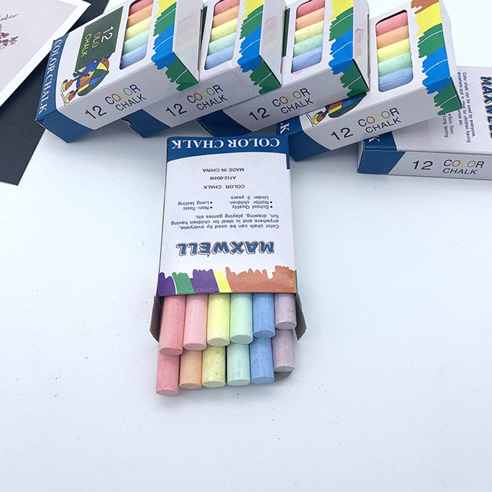 100Pcs Sidewalk Set Street Chalks 6 Bright Cheerful Colors Nontoxic Washable Hex Dust-free Chalks for Chalkboards Playground