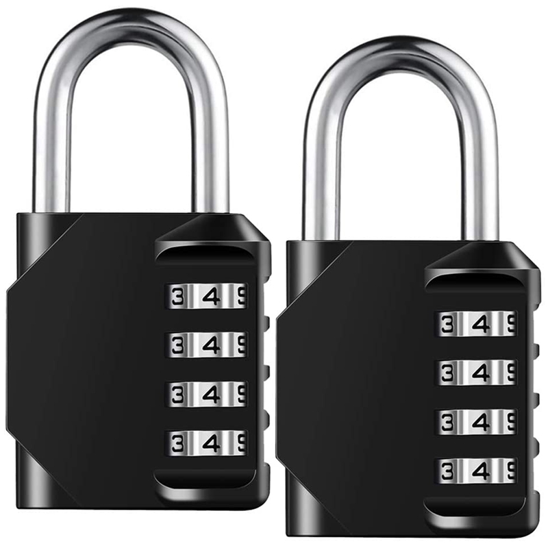 Combination Lock Resettable 4-Digit Padlock with Combination, Waterproof and Heavy Duty Combination Padlock 2 Pack: Default Title