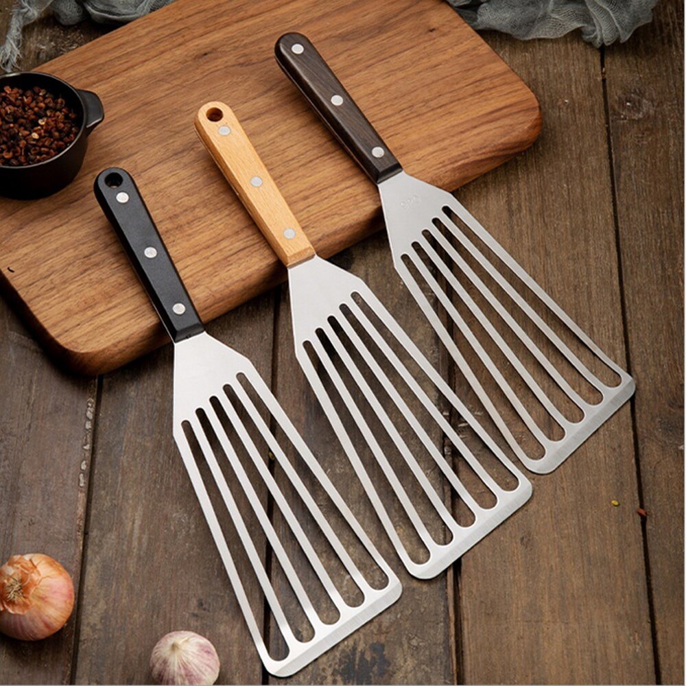 Multi-Purpose Cooking Stainless Steel Fish Spatula Metal Blade With Long Handle Fish Turner Utensils For Cooking Tools