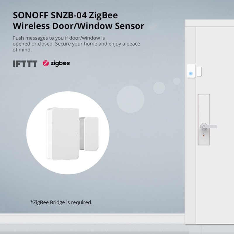 SONOFF-interruptor inalámbrico Zigbee para ventana y puerta, interruptor de temperatura y humedad, movimiento, ZBMINI a través de Alexa y Google Home