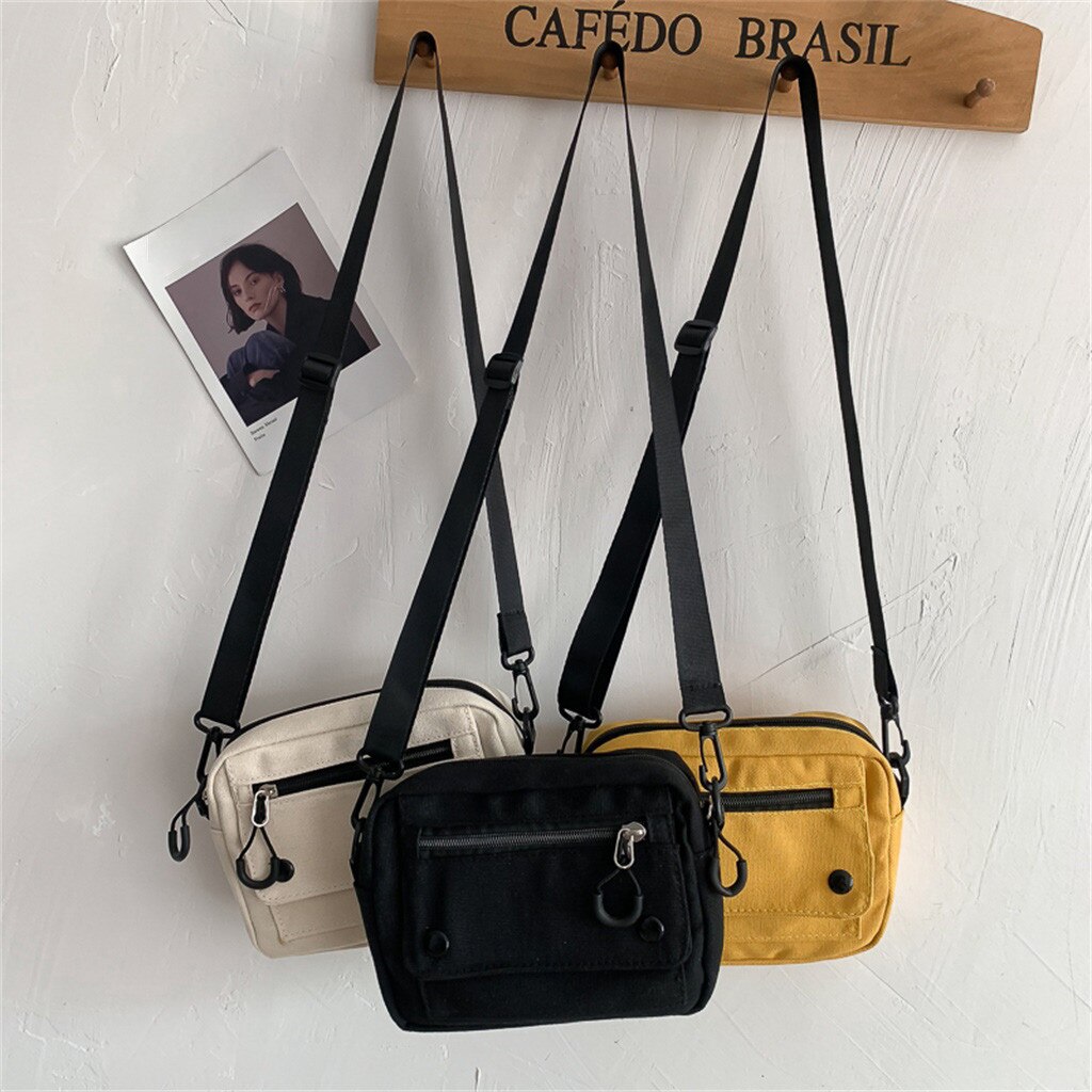 Mulheres Pure Color Bolsa CasualCanvas Pano Tote Sacos de Ombro Ao Ar Livre Saco Do Mensageiro Saco Da Forma Zipper Grátis сумка женская