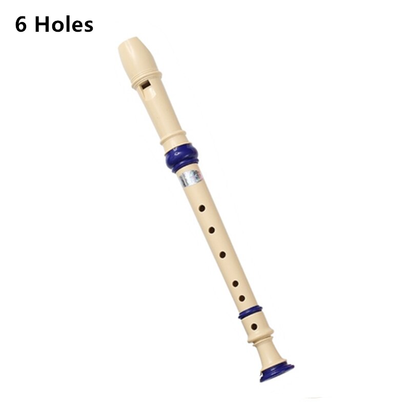 1PCs Adjustable 6/8 Hole Treble Flute Long Flute ABS Non-toxic Soprano Recorder Clarinet Beginner Flute Woodwind Instruments: 6 holes white