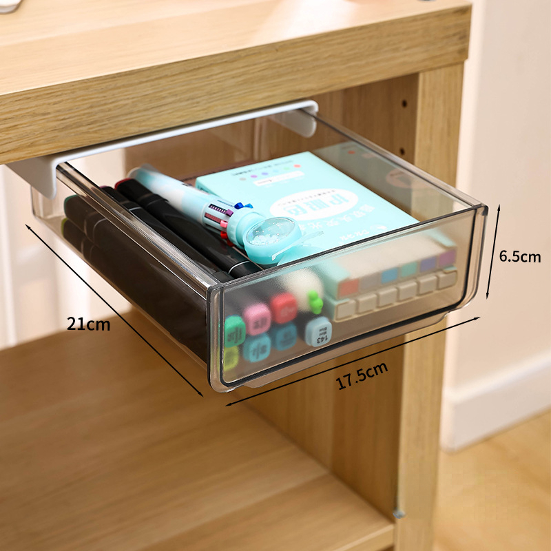 Multifunctional Drawer Type Desktop Under Desk Storage Box Hidden Office Organizer Drawer Boxs Desk Stationery Box Storage Tools