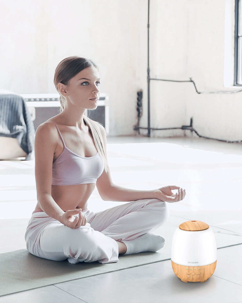 BlitzWolf BW-FUN3 Wi-Fi Essential Oil Diffuser Ultrasonic Aromatherapy Humidifier APP Control Home Control 7 Colorful Light