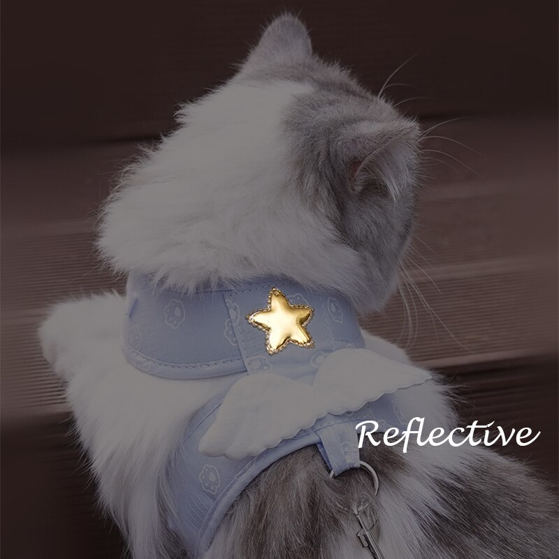 Conjunto de correa de arnés para mascotas, chaleco ligero ajustable para cachorros y gatitos, correa de plomo para caminar con Chihuahua, accesorios para gatos