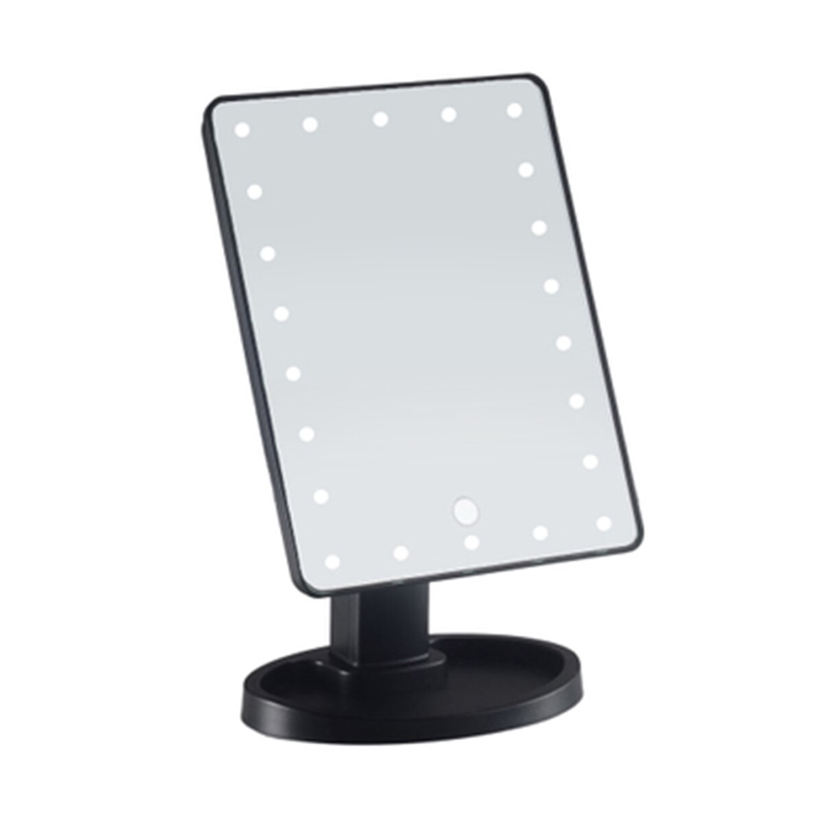 LED Lighted Vanity Touch Screen Makeup Mirror 360 Degrees Rotation Make up Rotating Cosmetic Beauty LED Table Stand Mirrors: Black