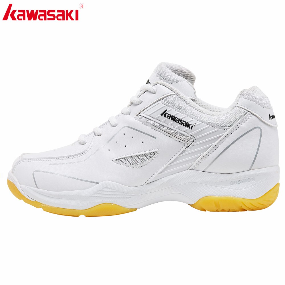 Original Kawasaki White Badminton Shoes Sports Shoes for men Breathable Indoor Court Sneakers K-077: 7.5