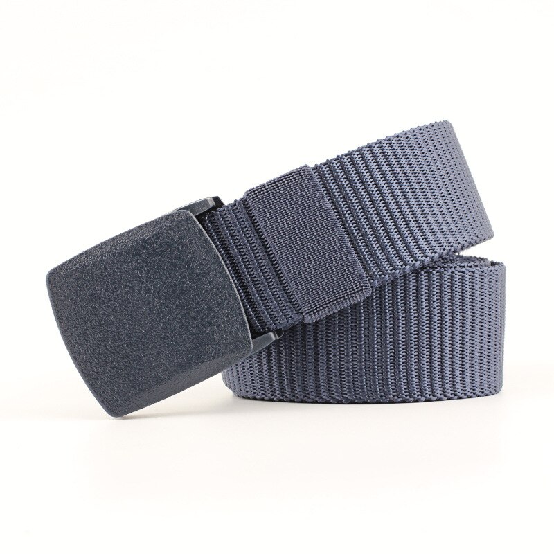 Cinturón hipoalergénico de nailon con hebilla de plástico de , cinturón duradero de lona para adolescentes y estudiantes: Azul marino