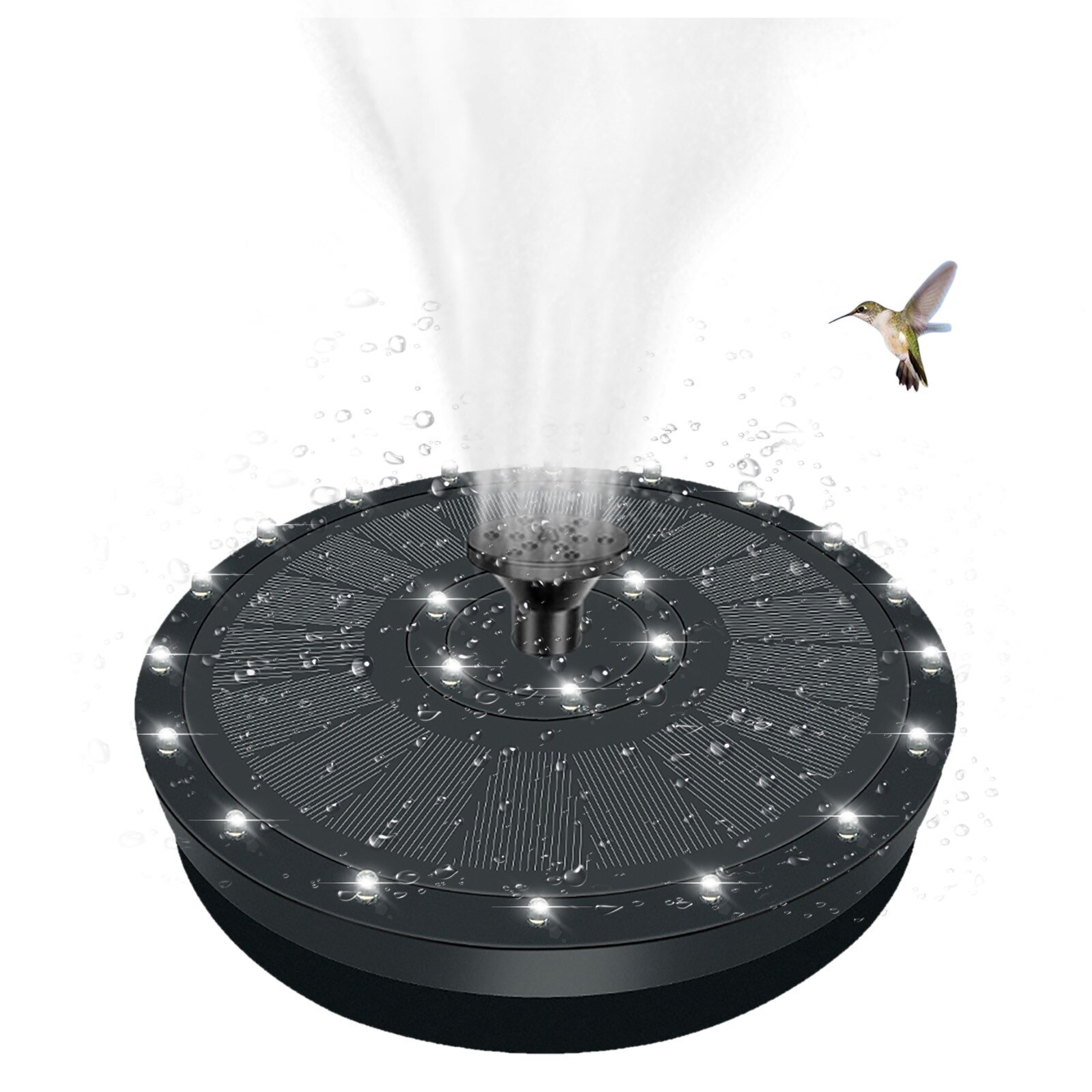 24led Solar Fontein Pomp Draagbare Drijvende Zonne-energie Fontein Pomp Voor Vogelbad Achtertuin Vijver Zwembad Decor