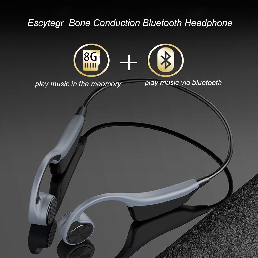 003 Bluetooth Headphone Bone Conduction Headset 8G/16G Memory Wireless Headphones For Android Sony Xiaomi Huawei Apple Earphones: 8GB memory