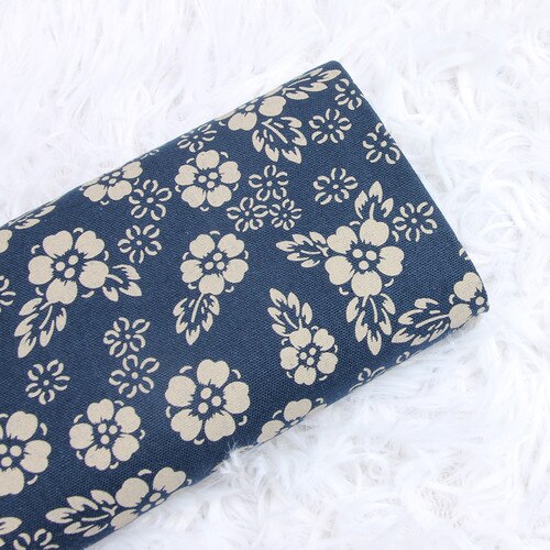 110*45cm dikke katoenen stoffen japanse marineblauwe printstof voor het naaien van handgemaakte doe-het-zelf mond gouden verpakking tas bankdoek materiaal: Katoenen stof 4
