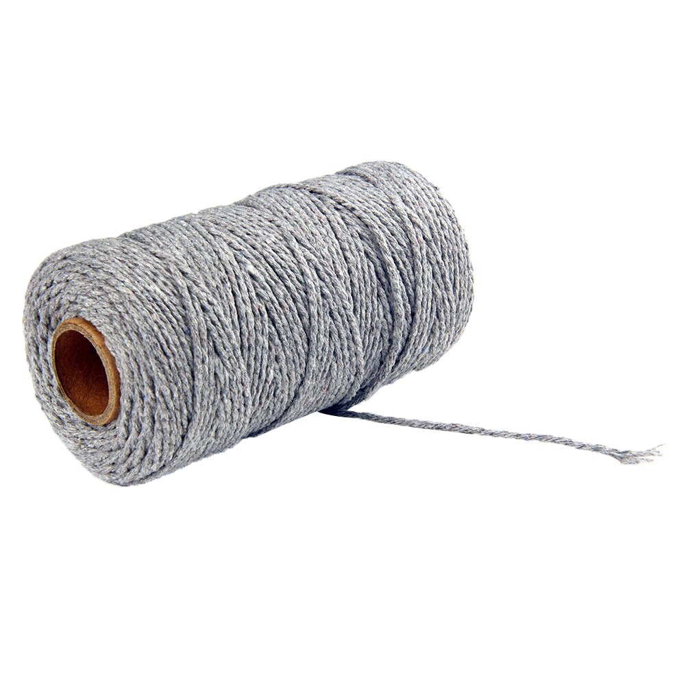Coloré torsadé coton corde couture ornement cordon ménage mère pour bricolage artisanat tenture murale décor à la maison coton corde: Grey