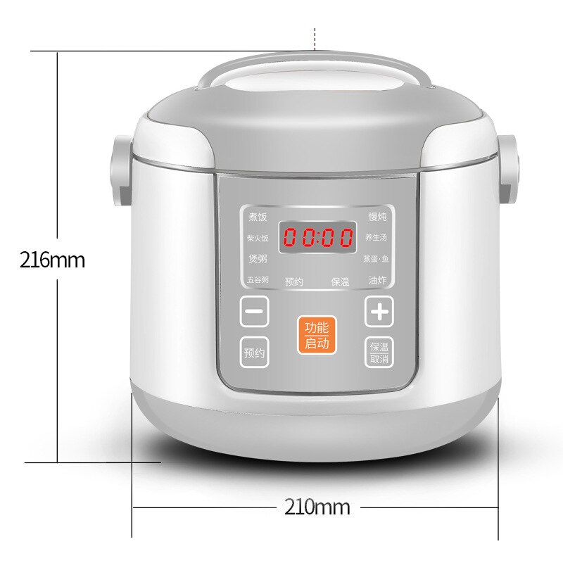 2l elektrisk ris komfur mikro tryk ris kogemaskine suppe gryderet grød madlavning gryde mad damper køkken apparater: Eu