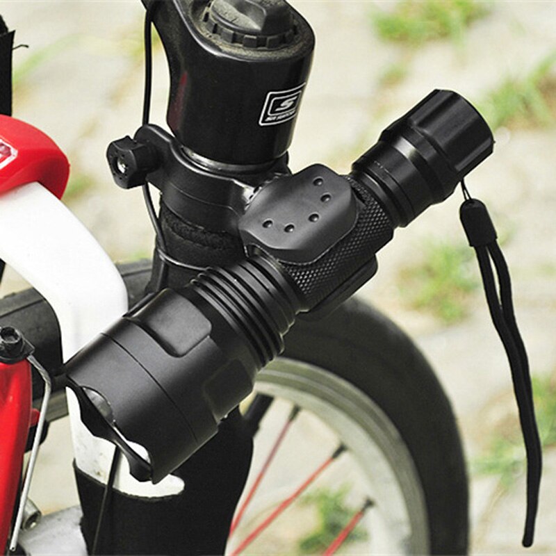 Universal cykellommelygte led lommelygte clip 360 graders rotation cykel clip klemme cykellygte holder  ai88