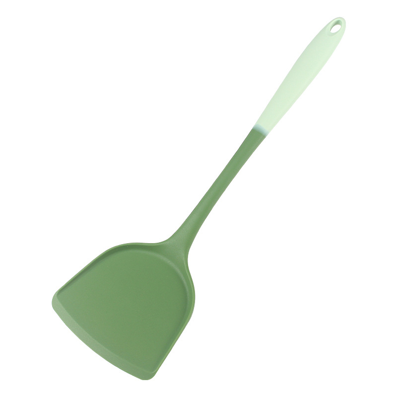 6-delige siliconen keukengereiset: Chinese spatel, soeplepel, gleufdraaier, pastellepel, salade- en honingschrapers voor Non-S: Light Grey