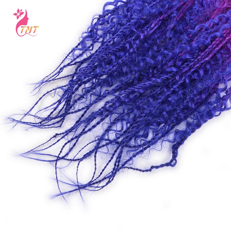 Synthetic Ponytail Hair Extension With Box Braids High Temperature Curly Pony Tail Hair Pieces Drawstring Box Braid Ponytail