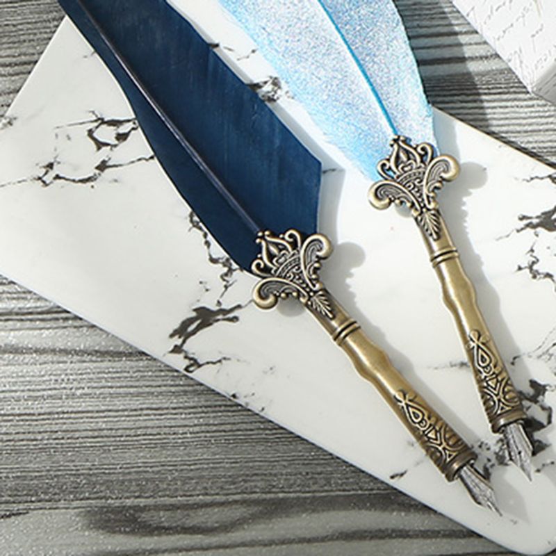 1 set vintage kalligrafie veer dip pen vulpen inktpunt kantoorbenodigdheden