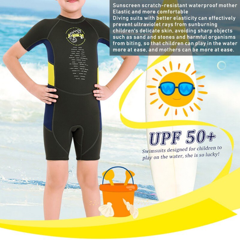Stijl 2.5Mm Neopreen Kids Swimwears Duikpakken Shorts Mouwen Jongens Surfen Rash Guards Snorkel Kids Wetsuits