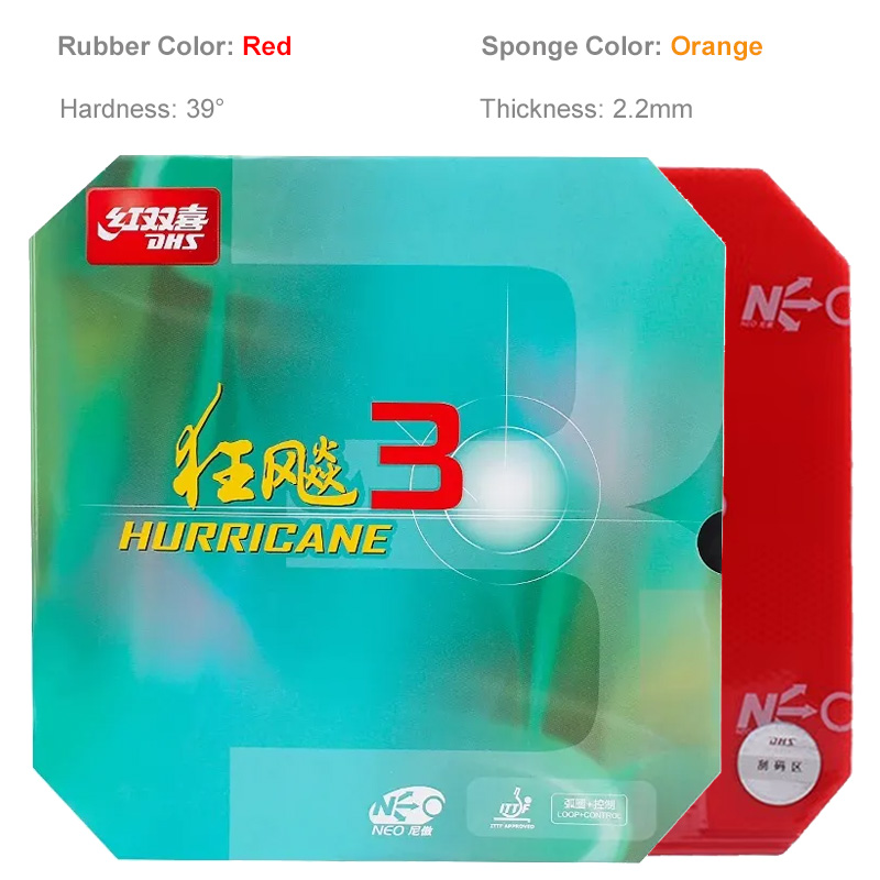 Tibhar Unisex Dhs Hurricane Neo 3 (rood, 2.15 Mm) Tafeltennisrubber, rood, mm UK