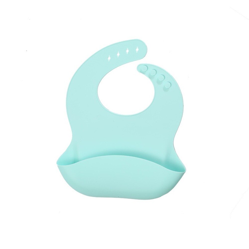 Fashionable silicon Breastplate Baby Bib Waterproof Solid Infant Bandana Bibs Newborn Feeding Burp Cloth Drooling Scarf: Mint Green