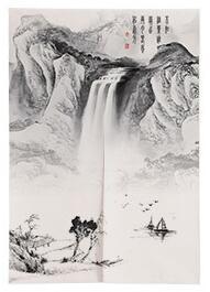 Chinese Inkt Landschap Deur Gordijn Slaapkamer Partitie Gordijn Keuken Half Gordijn Japanse Gordijn Noren Feng Shui Gordijn: 03 / 85x120cm