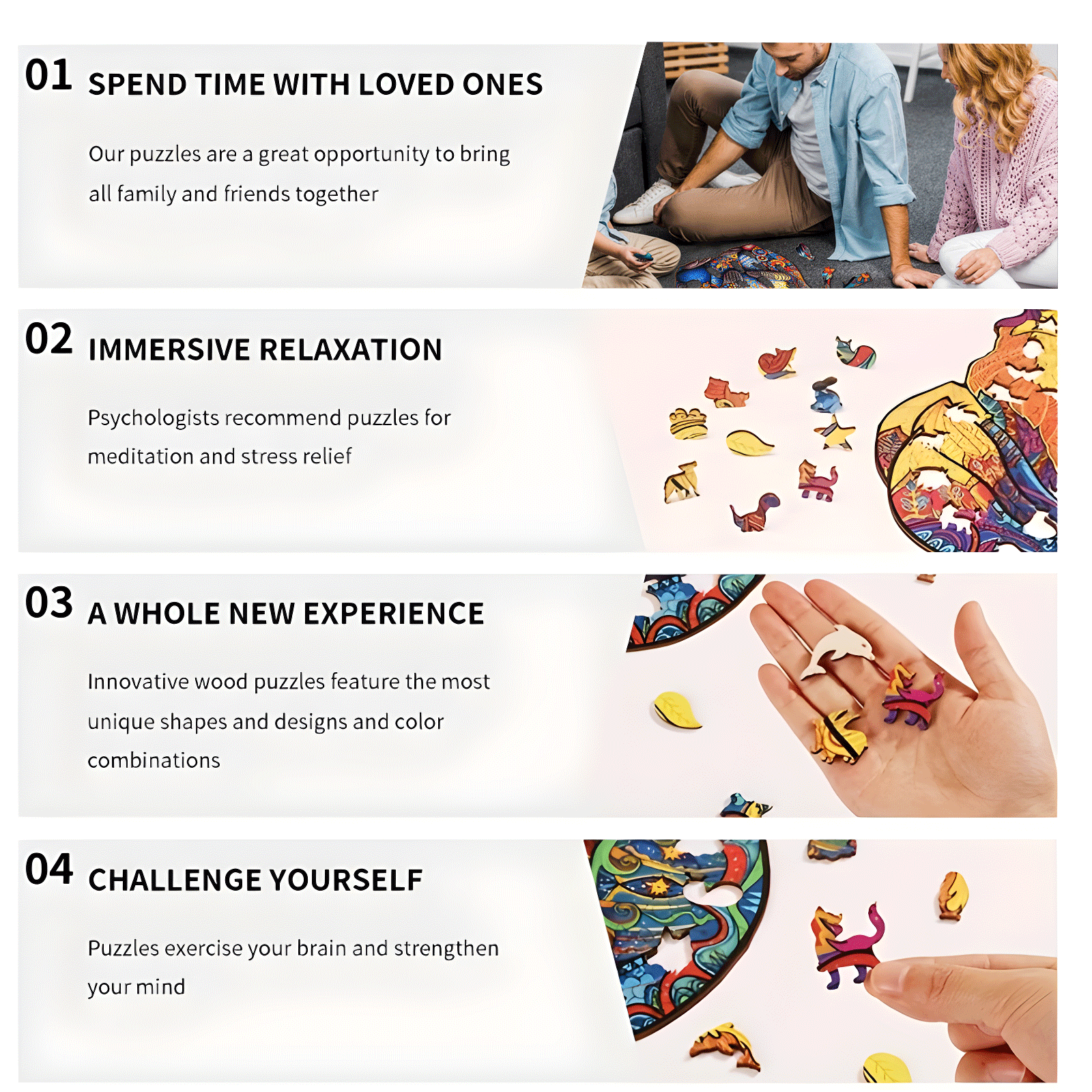 Unique Elephant Wooden Puzzle, Adult Stress Relief Toys, Irregular Animal Shapes, Birthday