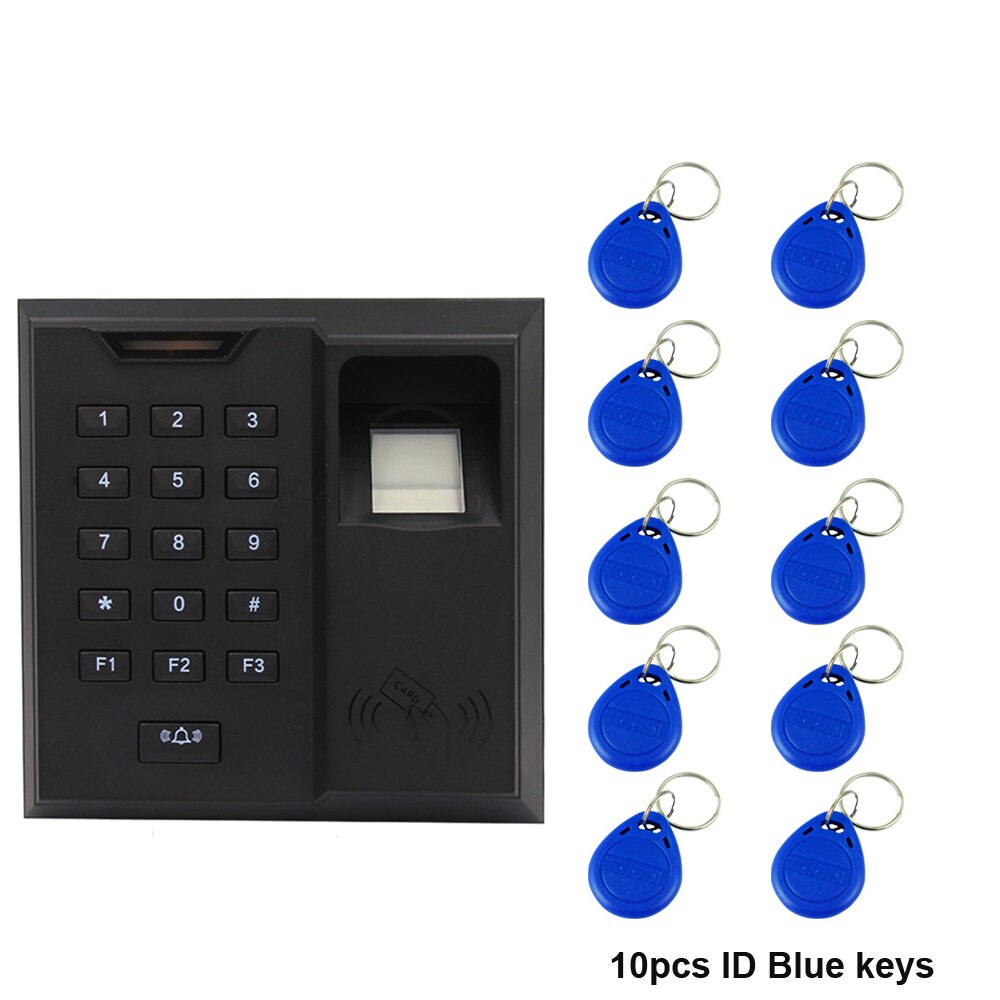 Keypad fingerprint 125Khz RFID Access Control Time attendance password lock fingerprint lock integrated machine key 500 user: X66 and 10 ID keys