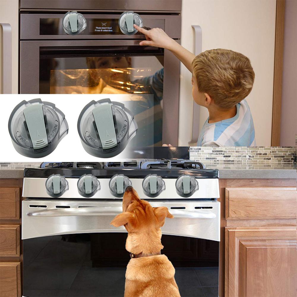 2PCS Child Safety Burner Knob Locks Stove Guard Oven Lock Heatproof Anti-break for Kids Elderly Pet