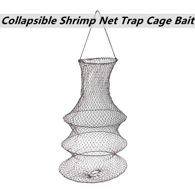 Collapsible Shrimp Net Trap Cage Bait Keep Live Catching Crayfish Fishing Net Cage Portable Boat Fishing Gear Fishing Tools