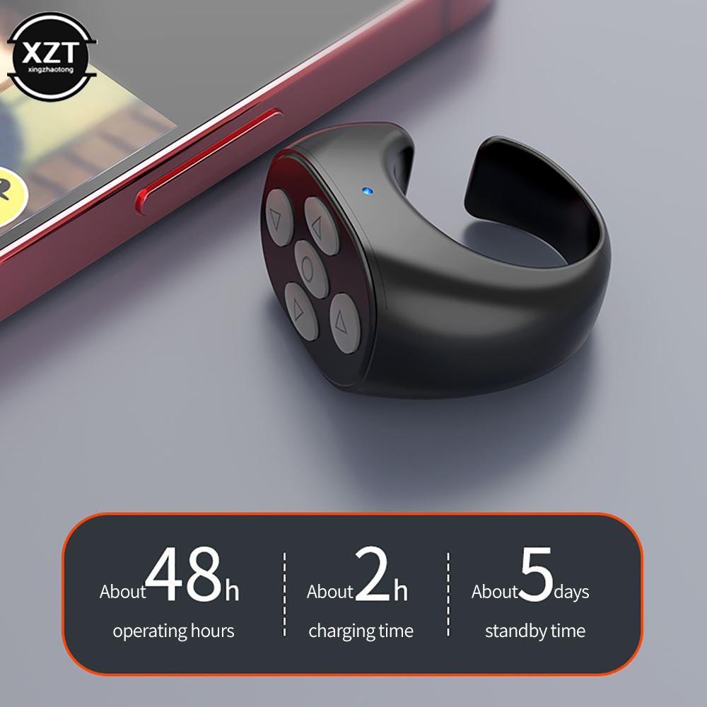 Mobile Phone Bluetooth Remote Control Wireless Mobile Photo Turn Page Controller Tiktok Remote Control Ring Controller