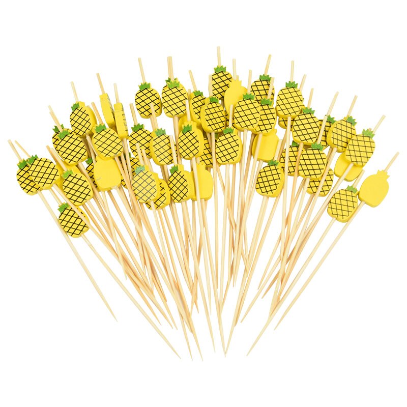 100 st flamingo mat plockar hawaii fest cupcake frukt gaffel tårta dessert cocktail tandpetare bar sommar födelsedag bröllop tillbehör: Ananas