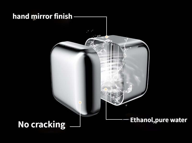 304 Stainless Steel Ice Cubes Reusable Chilling Stones WineCool Glacier Rock Neat Drink Freezer gel Wine Whiskey Stones