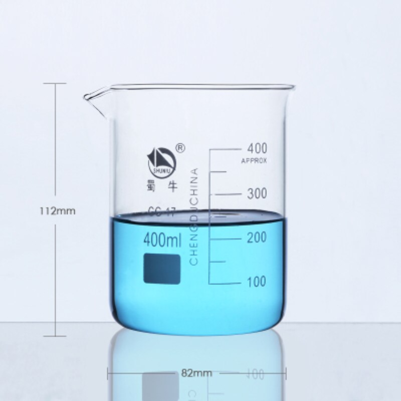 10 pieces/pack 400mL lab Glass Beaker GG-17 Borosilicate 3.3 Glass Beaker Chemistry Laboratory Equipment