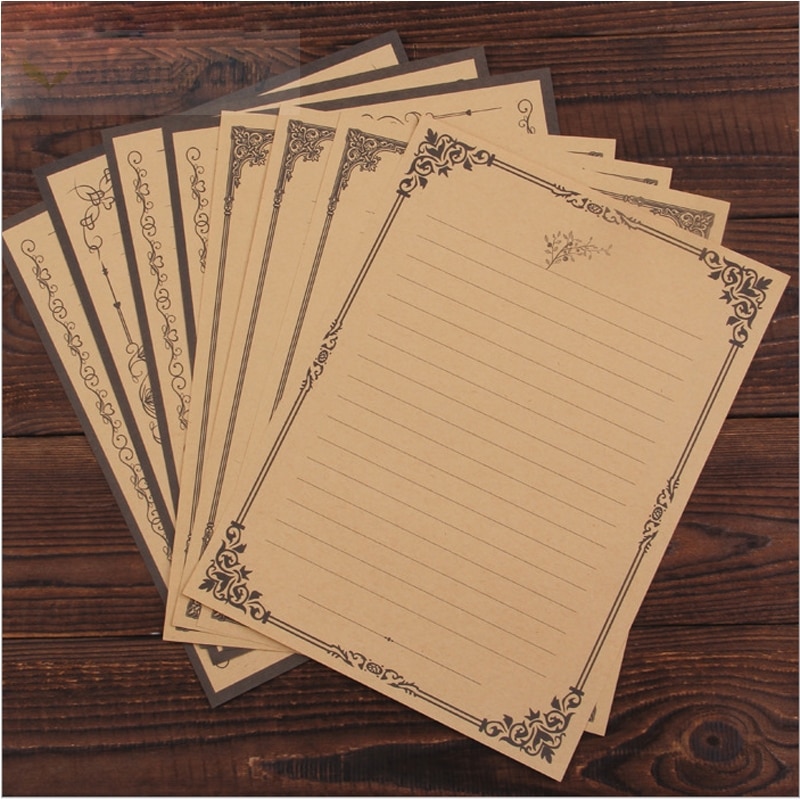 80sheets Vintage Kraft Letter Paper European Style Writing Paper Office School Stationery supplies