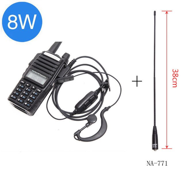 Baofeng UV-82 5W Draagbare Radio Walkie Talkie Uv 82 Dubbele 2 Ptt Dual Band Vhf/Uhf 136- 174/400-480 Mhz UV82 Twee Manier Cb Ham Radio: black 8w 771