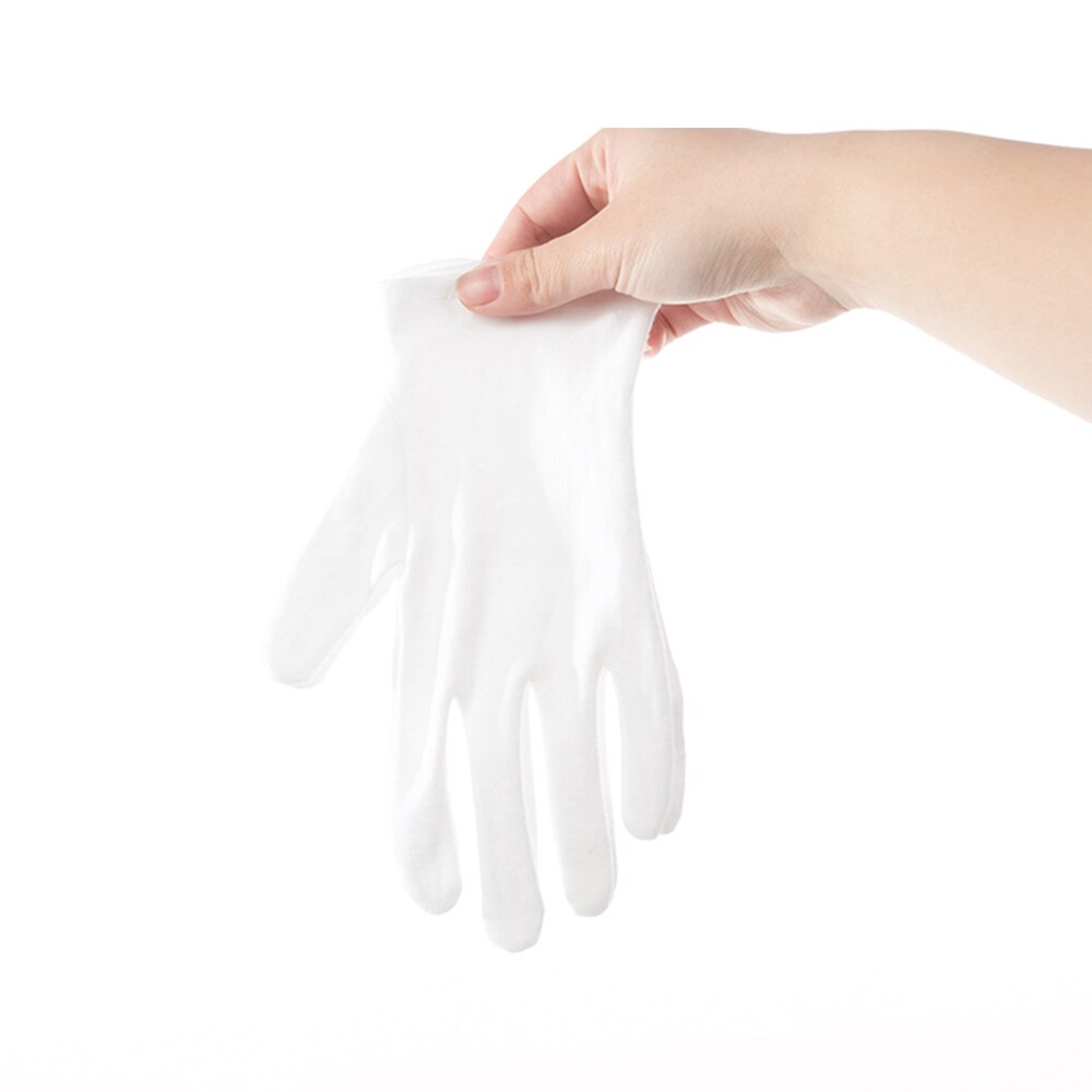 12 Pairs/Lot White Soft Cotton Ceremonial Gloves Stretchable Lining Glove for Male Female Serving/Waiters/Drivers Gloves
