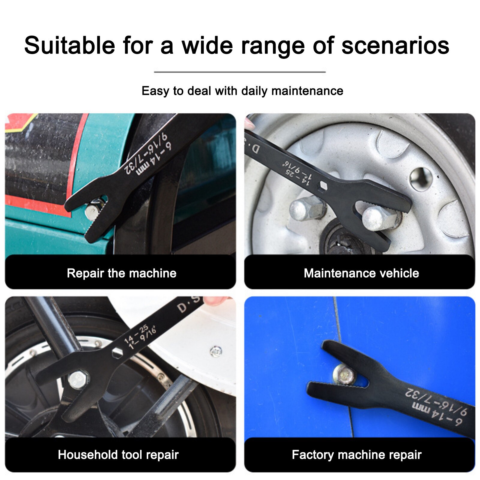 Wrnch Universal Pluming Tool 6-25mm Double Ended Multifunction Spanner for Bathroom Kitchen Sink Faucet Repair Tool