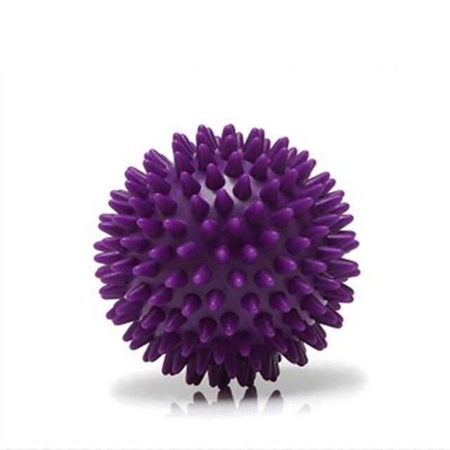 PVC Spiky Massage Ball Trigger Point Sport Fitness Hand Foot Pain Relief Plantar Fasciitis Reliever 7.5 9cm: purple