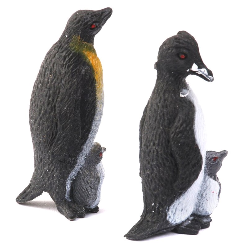 Plastic Penguin Ocean Animal Toy Model 8pcs Black + White