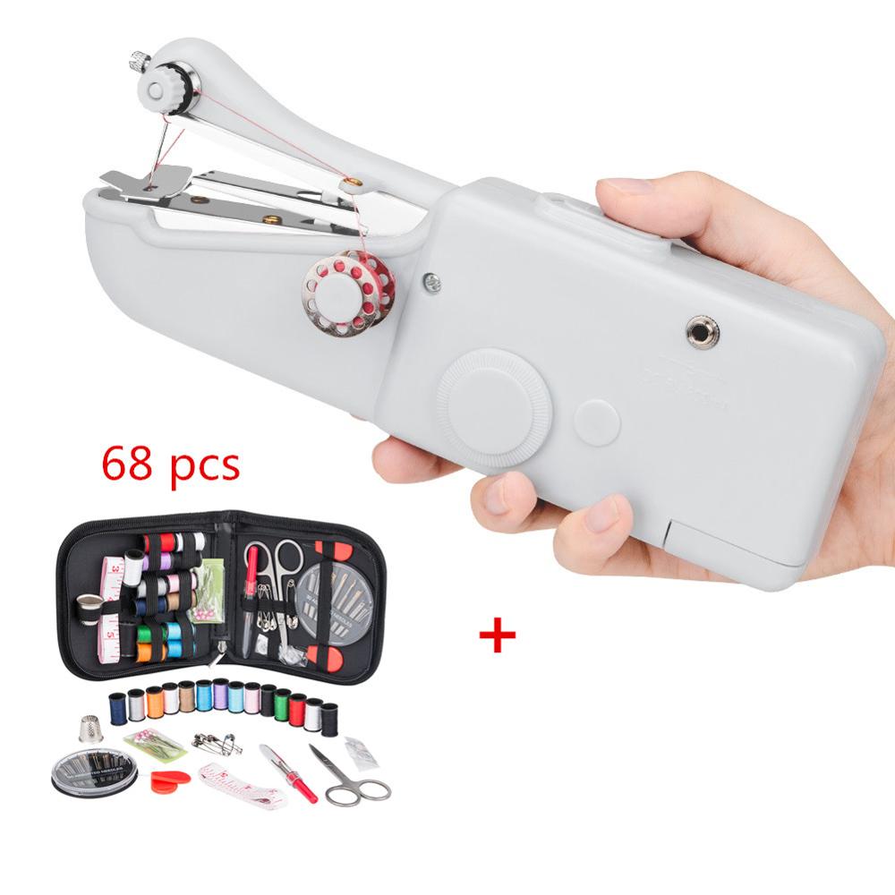 Portable Household Mini Hand Sewing Machine Quick Stitch Sew Needlework Cordless Clothes Fabrics Electronic Sewing Machine: B