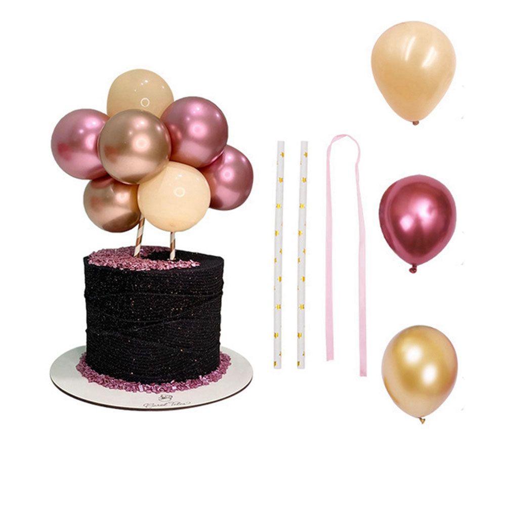 10Pcs Balloon Cake Topper 5Inch Confetti Balloon Mini Balloon Garland Cake Topper Girl Birthday Bridal Shower Party Decorations