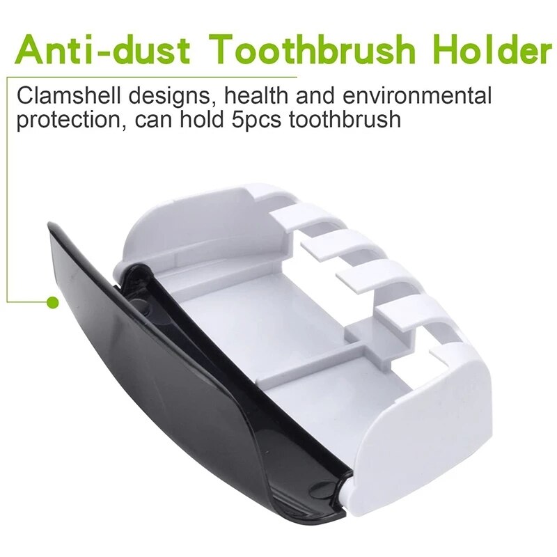 Automatic Toothpaste Dispenser Toothbrush Holder Storage Rack Wall Mount Holder Bathroom Accessories Toothpaste Squeezer Set